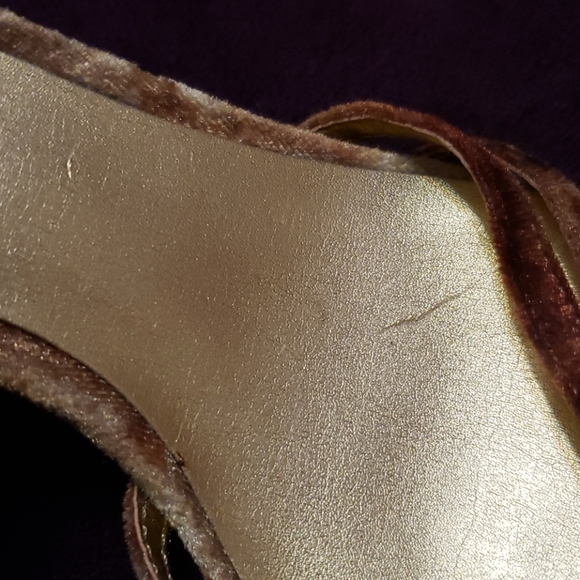 Bandolino Golden Velvet Strappy Heels - Picture 15 of 16